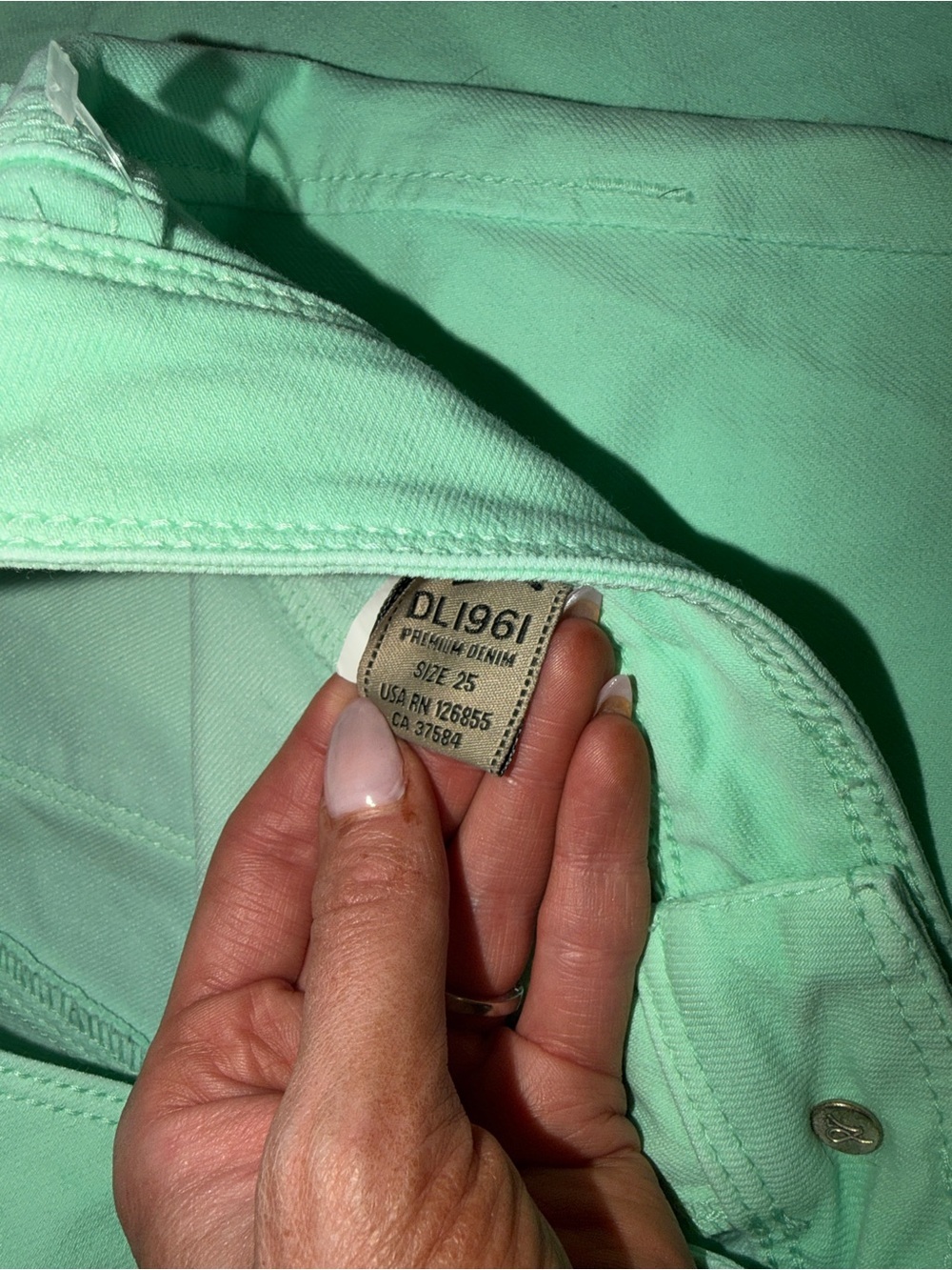 DL1961 Mint Green Skinny Jeans for Women - Picture 4 of 4